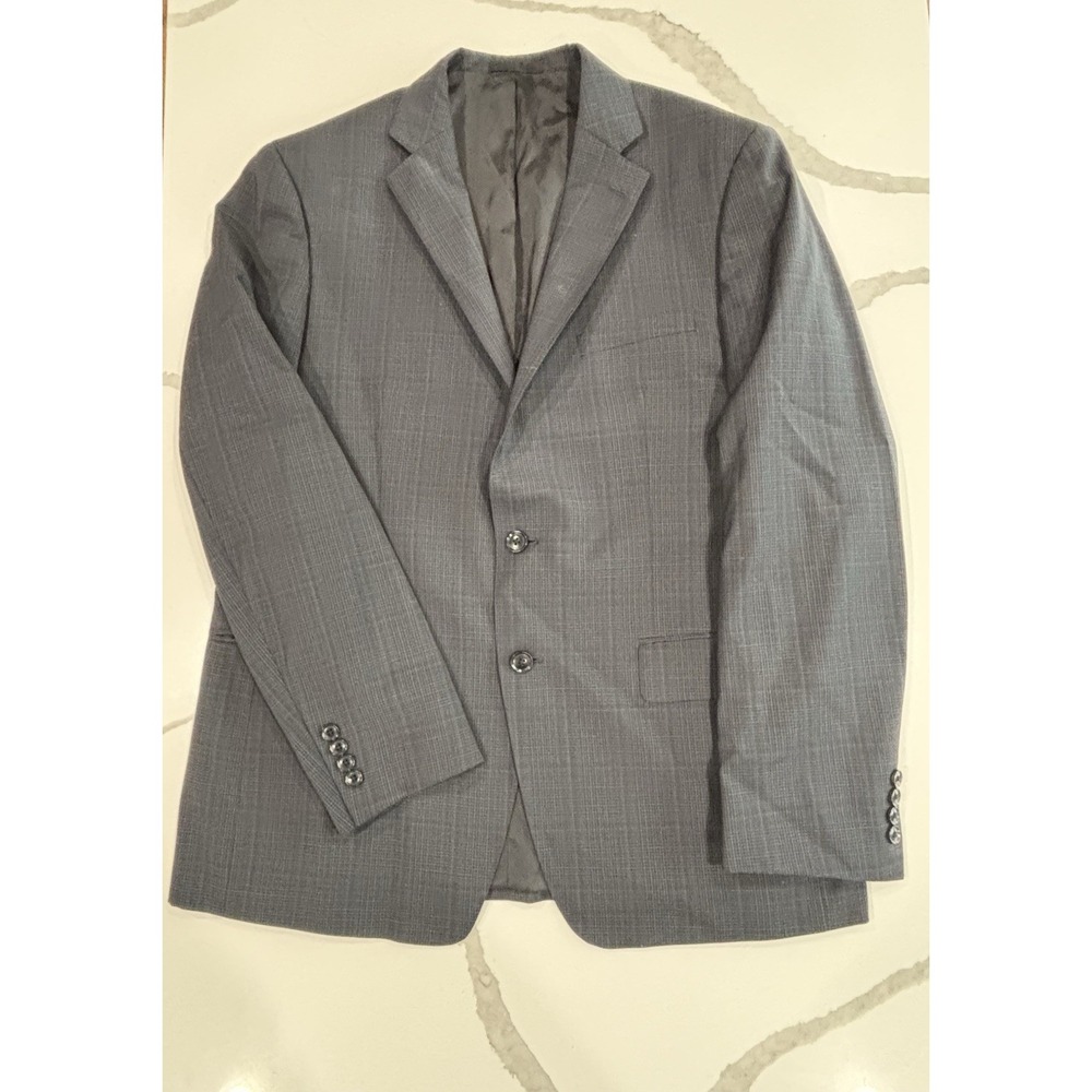 Calvin Klein Blue Gray Suit Jacket 44R w/ Matching Suit Pants (38x30)